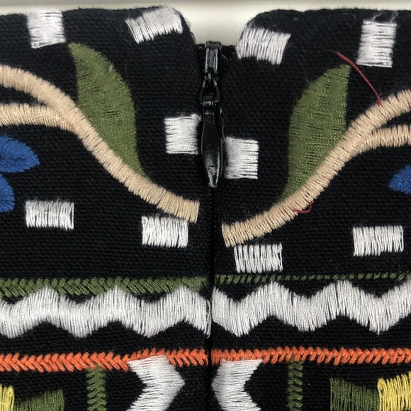 Black & Colorful Floral Embroidered Mini Skit - Picture 7 of 7